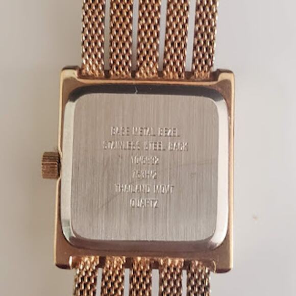 Anne Klein Gold Tone Ladies Watch with Diamond Accent and Mesh Band Running - Picture 2 of 9